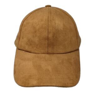 Free People Baseball Cap Brown One Size Slideback Faux Suede Adjustable Hat